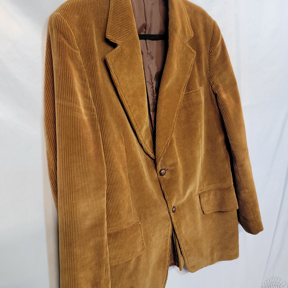 Men's Vintage Classic Brown Corduroy Blazer Sportscoat - Picture 9 of 13